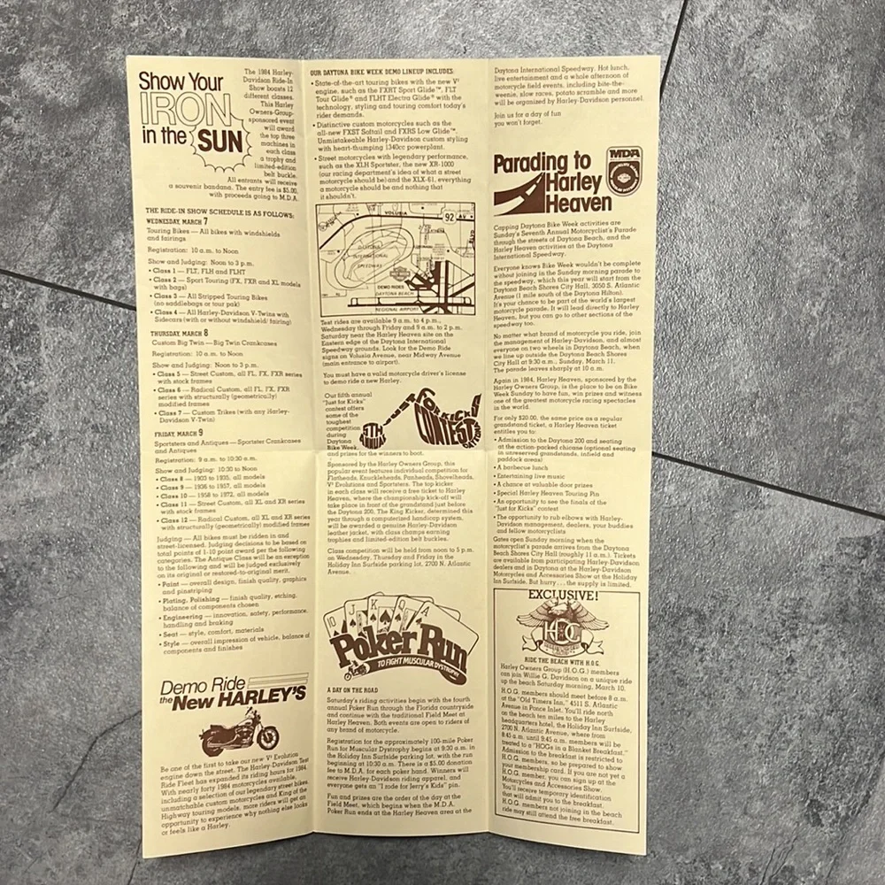 HARLEY DAVIDSON 1982 1983 1984 Bike Week Activities Guide’s excellent condition